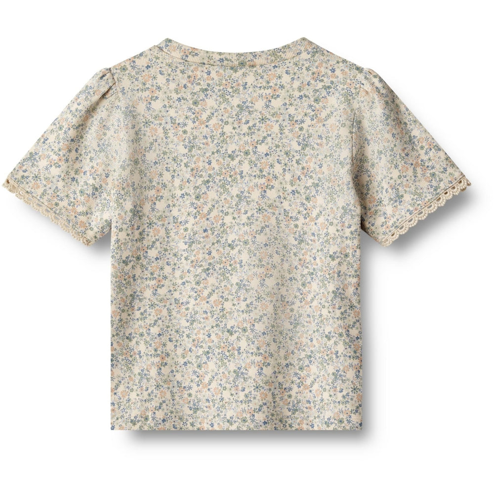 Wheat T-shirt S/S Iris - Sandshell Mini Flowers - Torgunns Barneklær AS