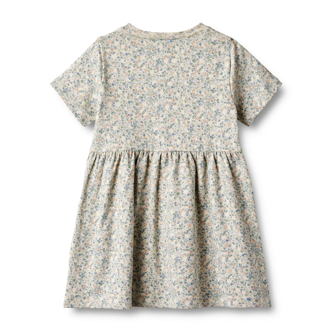Wheat Jersey Dress S/S Anna - Sandshell Mini Flowers - Torgunns Barneklær AS