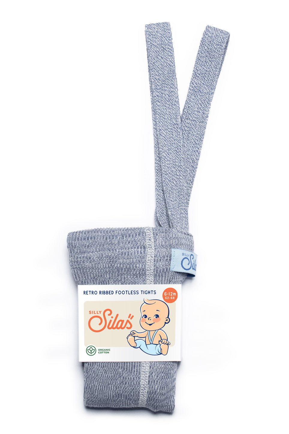 SillySilas® Footless cotton tights with braces Marshmallow Sky - Torgunns Barneklær AS