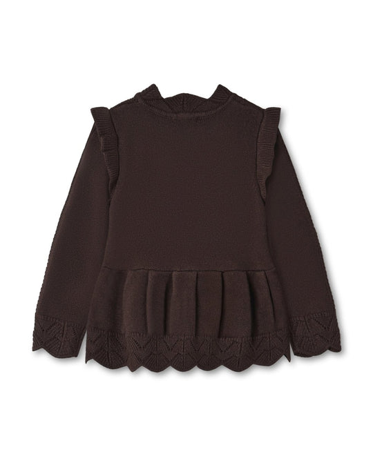 Fliink | ALILLY Peplum Pullover - Coffee Bean | Torgunns Barneklær AS