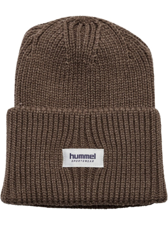 hummel hmlJR HEAVY RIB KNIT BEANIE - PEPPERCORN | Torgunns Barneklær AS