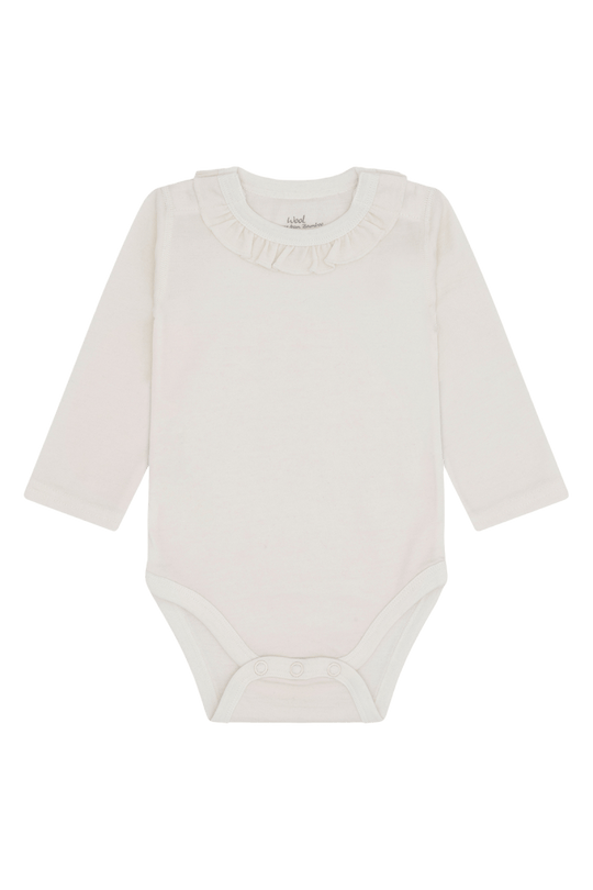Hust & Claire | Ull/Bambus Body m/Rysjekrage | Barbara - Ivory | Torgunns Barneklær AS