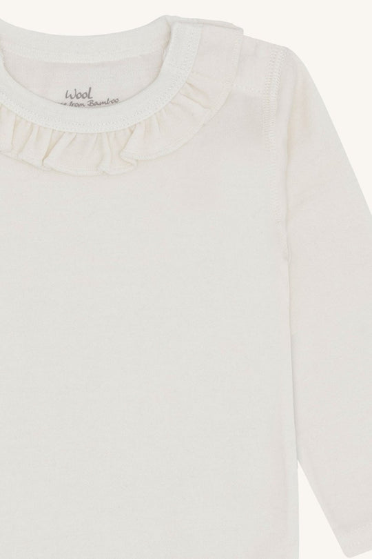 Hust & Claire | Ull/Bambus Body m/Rysjekrage | Barbara - Ivory | Torgunns Barneklær AS