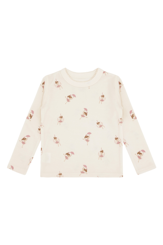 Hust & Claire | Ull/Bambus Genser | Abba Line dancer - Offwhite | Torgunns Barneklær AS