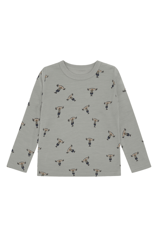 Hust & Claire | Ull/Bambus Genser | Abba Strong Man - Forest Fog | Torgunns Barneklær AS