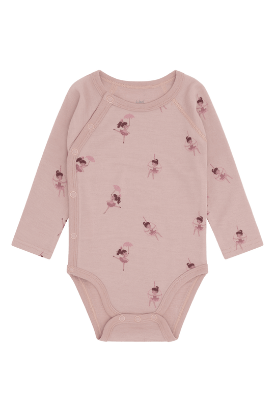 Hust & Claire | Ull/Bambus Omslagsbody | Baloo Line Dancer - Adobe Rose | Torgunns Barneklær AS