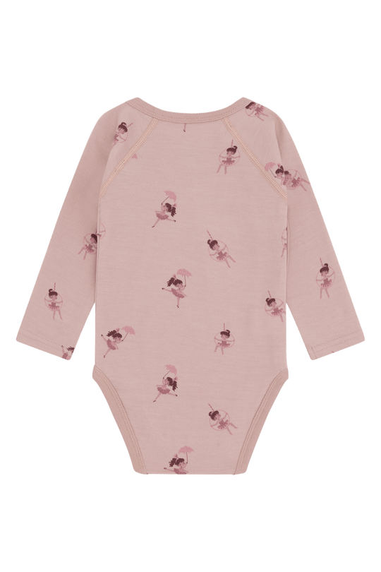 Hust & Claire | Ull/Bambus Omslagsbody | Baloo Line Dancer - Adobe Rose | Torgunns Barneklær AS