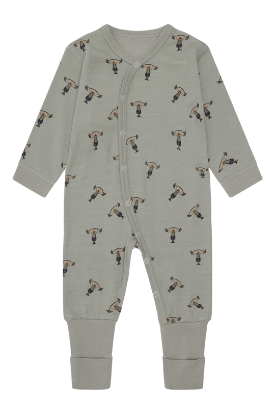 Hust & Claire | Ull/Bambus Pysjamas | Manu Strong Man - Forest Fog | Torgunns Barneklær AS