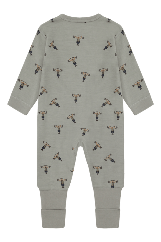 Hust & Claire | Ull/Bambus Pysjamas | Manu Strong Man - Forest Fog | Torgunns Barneklær AS