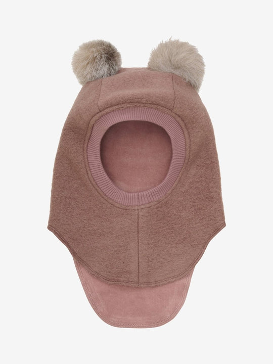 HUTTELiHUT | Balaclava Wool Alpaca Pompoms - Burlwood | Torgunns Barneklær AS