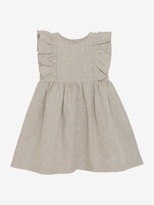 HUTTELiHUT Dress SS Linen - Antique White | Torgunns Barneklær AS