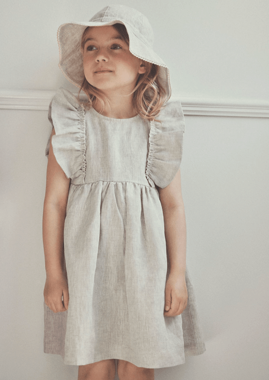 HUTTELiHUT Dress SS Linen - Antique White | Torgunns Barneklær AS