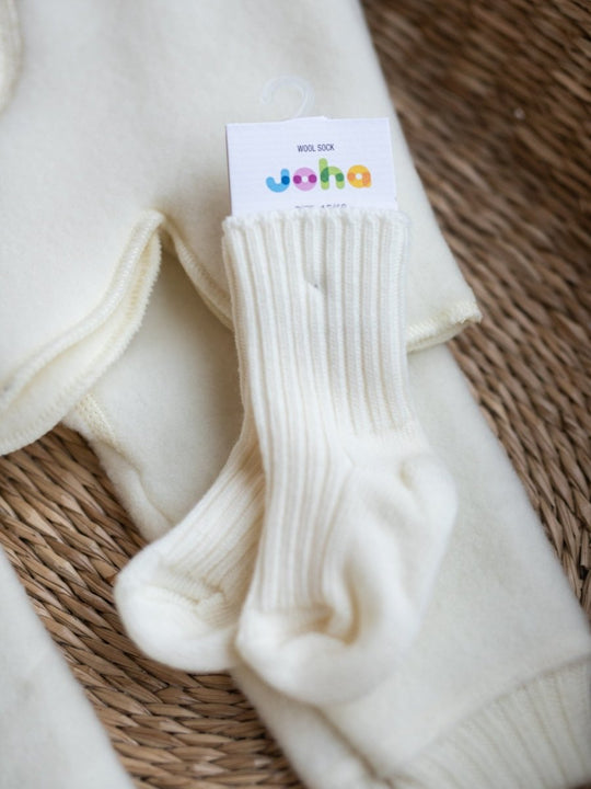 JOHA Ull | Ullsokker Ribb - Natur | Torgunns Barneklær AS
