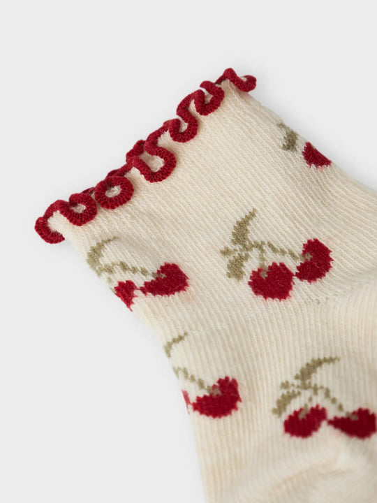 Lil' Atelier Baby DARLENE SOCK - Turtledove | CHERRY | Torgunns Barneklær AS