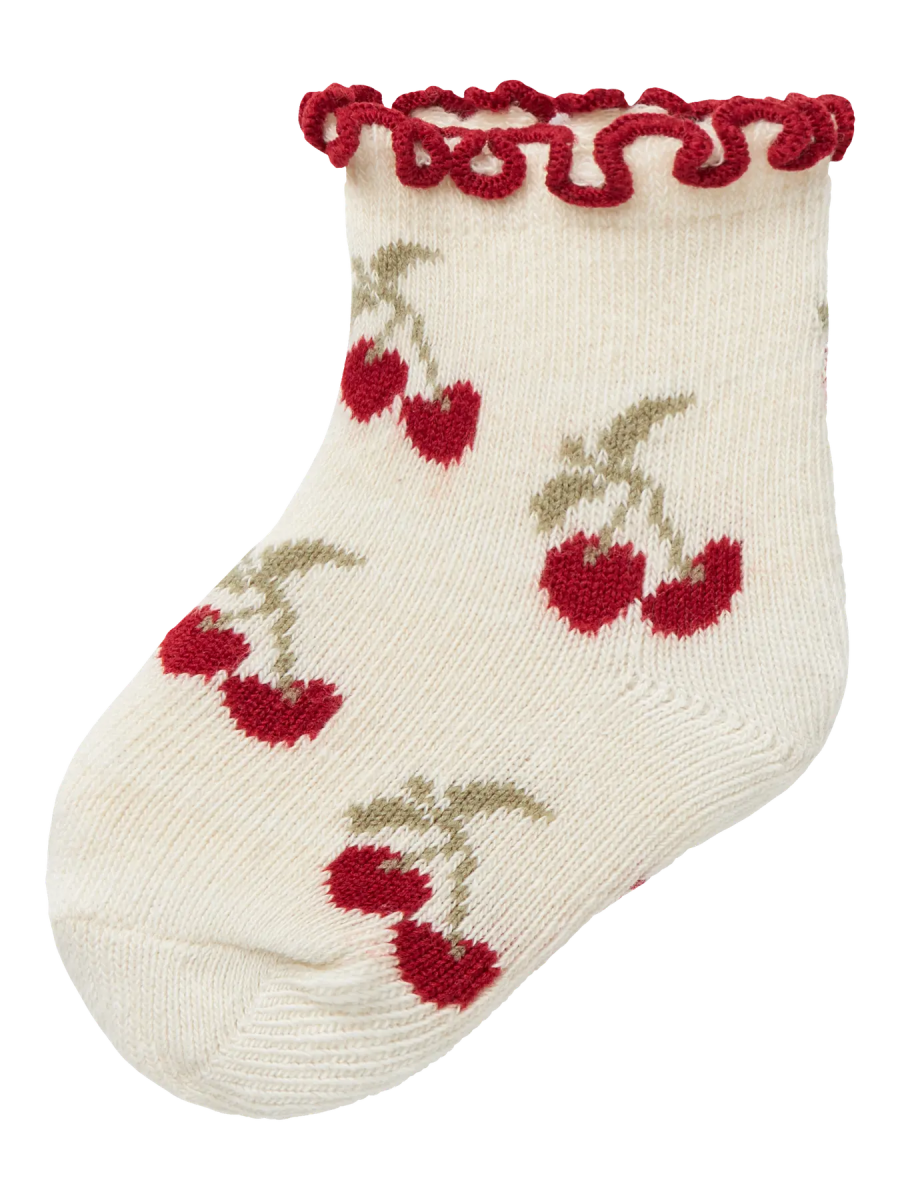 Lil' Atelier Baby DARLENE SOCK - Turtledove | CHERRY | Torgunns Barneklær AS