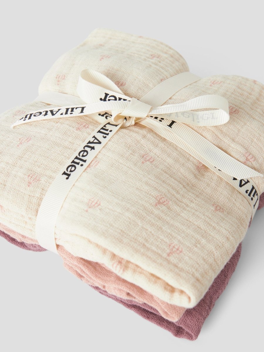 Lil' Atelier Baby FERGIE 3 PK NAPPIES - Turtledove | NOSTALGIA ROSE/CAMEO ROSE | Torgunns Barneklær AS