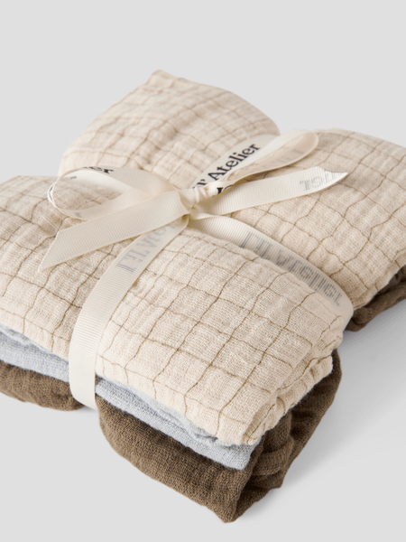 Lil' Atelier Baby FERGIE 3 PK NAPPIES - Vapor Blue | Torgunns Barneklær AS