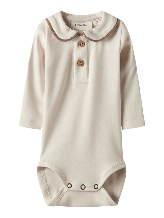 Lil' Atelier Baby FUNDO LIO LS SLIM BODY - Turtledove | Torgunns Barneklær AS