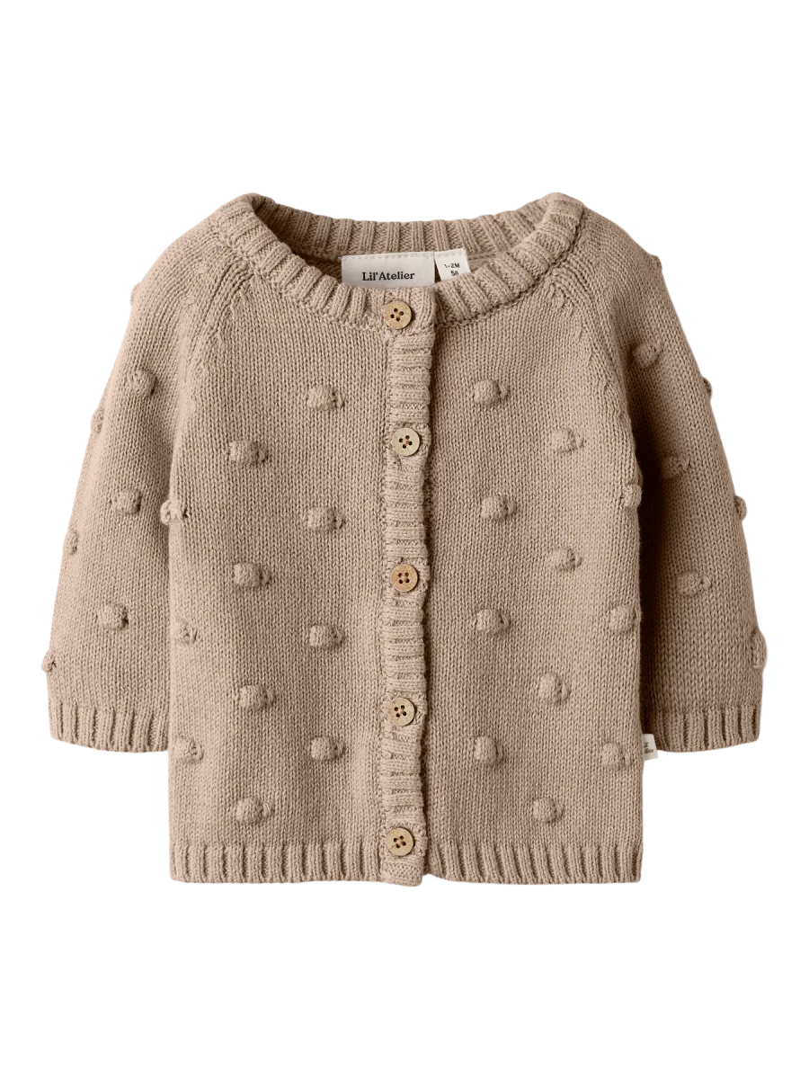 Lil' Atelier Baby GABLE LS KNIT CARD - Oxford Tan | Torgunns Barneklær AS