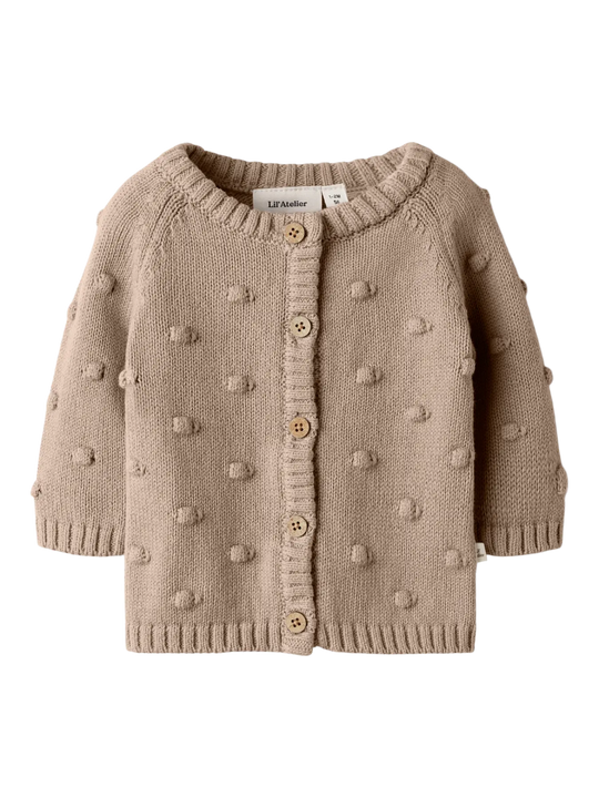 Lil' Atelier Baby GABLE LS KNIT CARD - Oxford Tan | Torgunns Barneklær AS