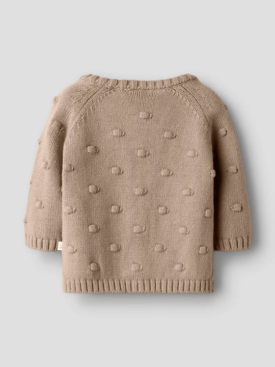 Lil' Atelier Baby GABLE LS KNIT CARD - Oxford Tan | Torgunns Barneklær AS