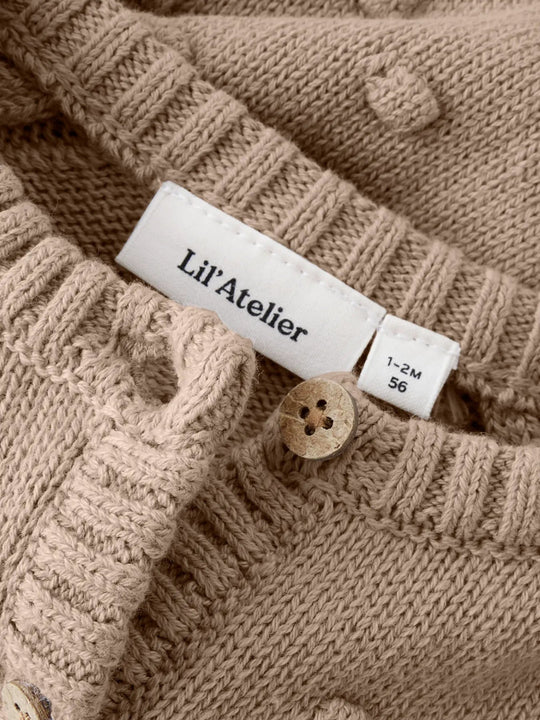 Lil' Atelier Baby GABLE LS KNIT CARD - Oxford Tan | Torgunns Barneklær AS