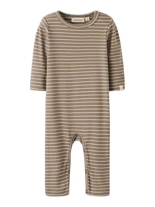 Lil' Atelier Baby GAGO LS NIGHTSUIT - Sepia Tint Stripes | Torgunns Barneklær AS