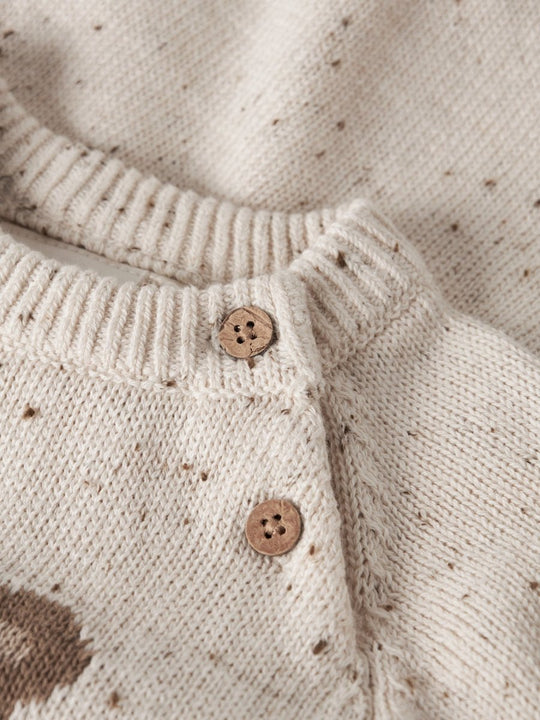 Lil' Atelier Baby GALTO RIA LS KNIT BODY - Turtledove | TEDDY | Torgunns Barneklær AS