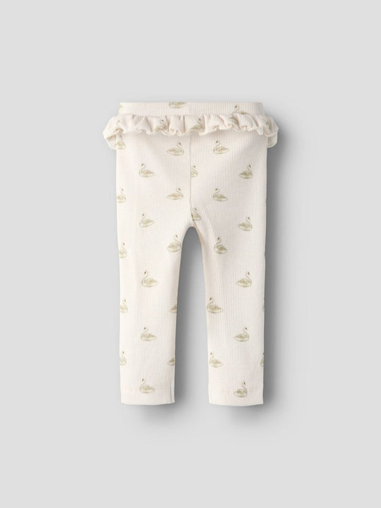 Lil' Atelier Baby GAVO EFI SLIM LEGGING NOOS - Pastel Parchment | SWAN | Torgunns Barneklær AS