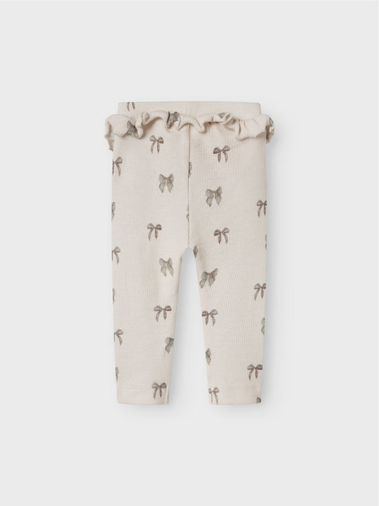 Lil' Atelier Baby GAVO EFI SLIM LEGGING NOOS - Silver Peony | BOW | Torgunns Barneklær AS