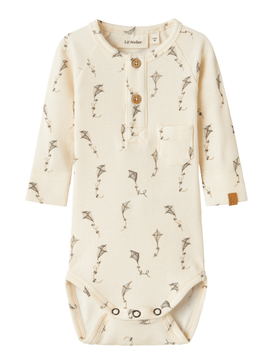 Lil' Atelier BABY GAVO ELM LS SLIM BODY NOOS - Turtledove Kites | Torgunns Barneklær AS