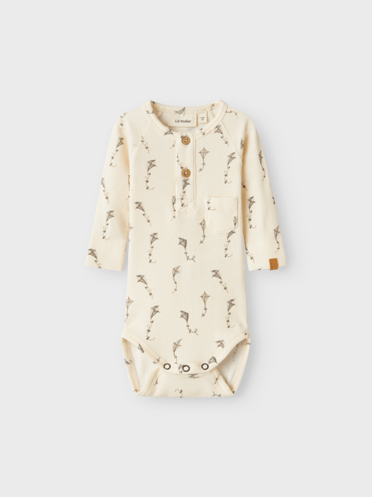 Lil' Atelier BABY GAVO ELM LS SLIM BODY NOOS - Turtledove Kites | Torgunns Barneklær AS