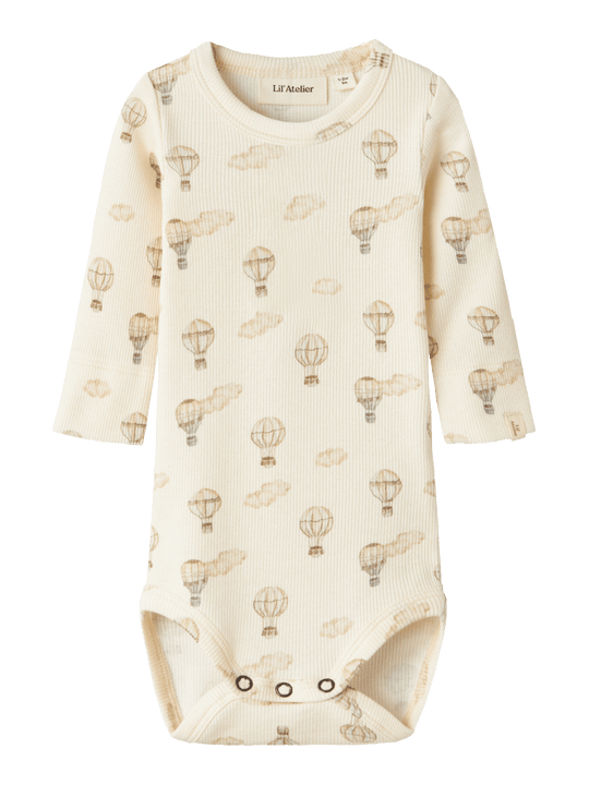 Lil' Atelier BABY GAVO EMO LS SLIM BODY NOOS - Turtledove | Air Balloon | Torgunns Barneklær AS