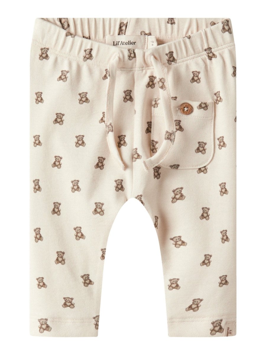 Lil' Atelier Baby GAYO ELI REG PANT NOOS - Turtledove | TEDDYBEAR | Torgunns Barneklær AS