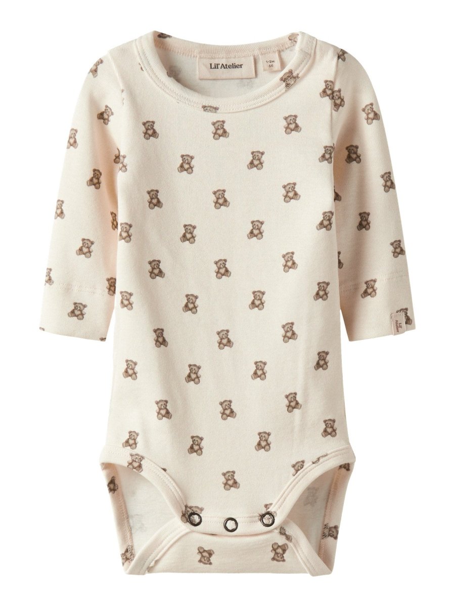 Lil' Atelier Baby GAYO ELO LS SLIM BODY NOOS - Turtledove | TEDDYBEAR | Torgunns Barneklær AS