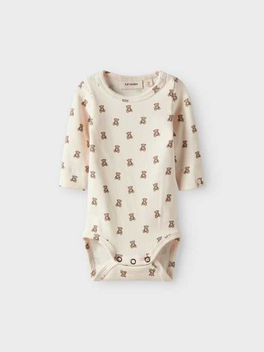 Lil' Atelier Baby GAYO ELO LS SLIM BODY NOOS - Turtledove | TEDDYBEAR | Torgunns Barneklær AS