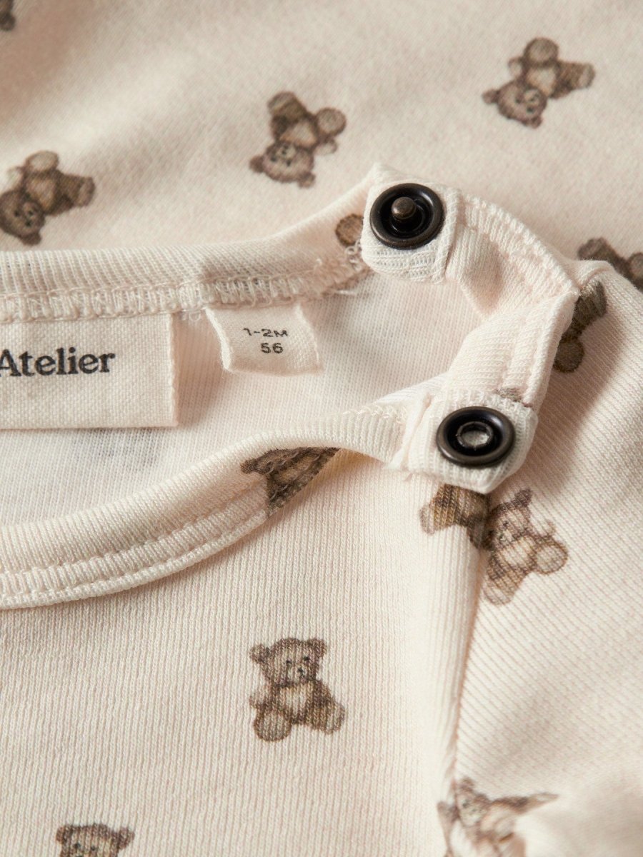 Lil' Atelier Baby GAYO ELO LS SLIM BODY NOOS - Turtledove | TEDDYBEAR | Torgunns Barneklær AS