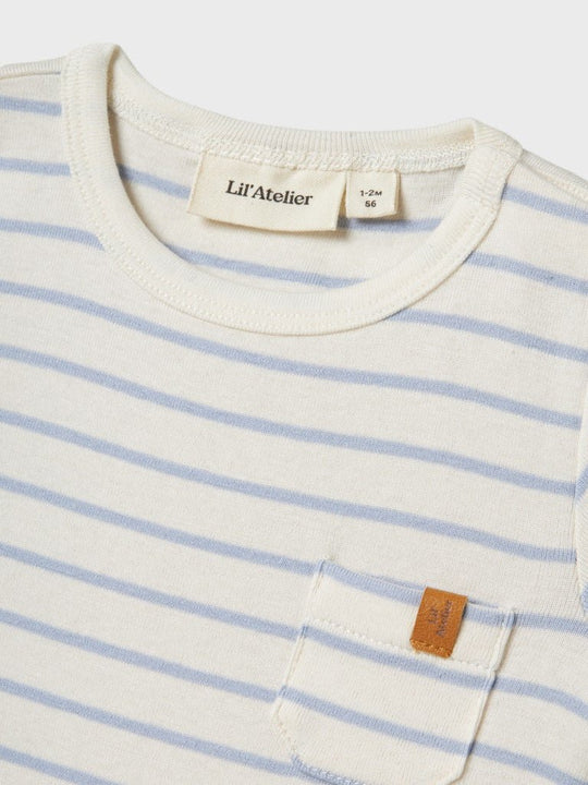 Lil' Atelier Baby GEO ARI SS LOOSE SUIT - Zen Blue | Torgunns Barneklær AS