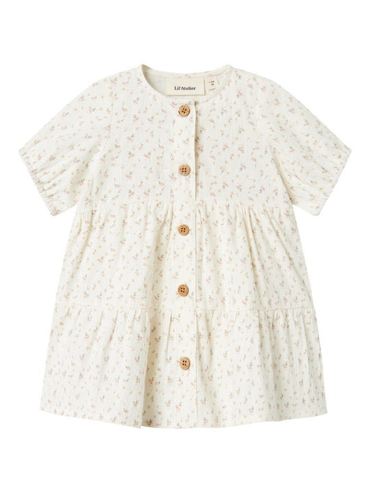 Lil' Atelier Baby HAILEY SS LOOSE BODY DRESS - Coconut Milk | Torgunns Barneklær AS