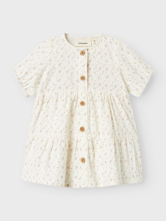 Lil' Atelier Baby HAILEY SS LOOSE BODY DRESS - Coconut Milk | Torgunns Barneklær AS