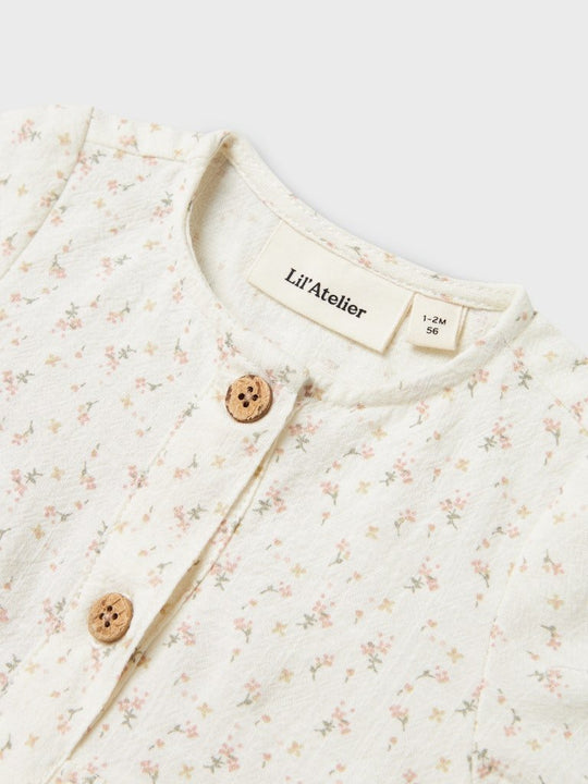 Lil' Atelier Baby HAILEY SS LOOSE BODY DRESS - Coconut Milk | Torgunns Barneklær AS