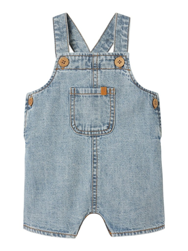 Lil' Atelier Baby HILBERT DENIM SHORT OVERALL - Light Blue Denim | Torgunns Barneklær AS