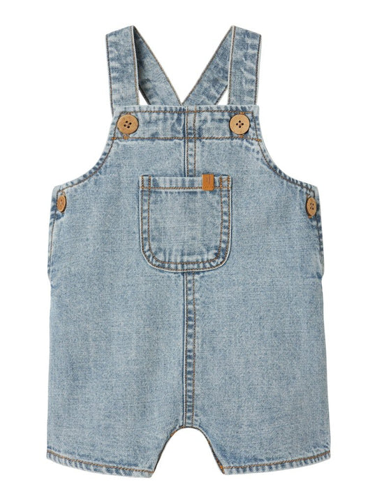 Lil' Atelier Baby HILBERT DENIM SHORT OVERALL - Light Blue Denim | Torgunns Barneklær AS