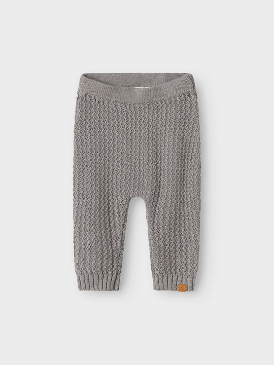 Lil' Atelier Baby KANTO KNIT PANT - Ultimate Grey | Torgunns Barneklær AS