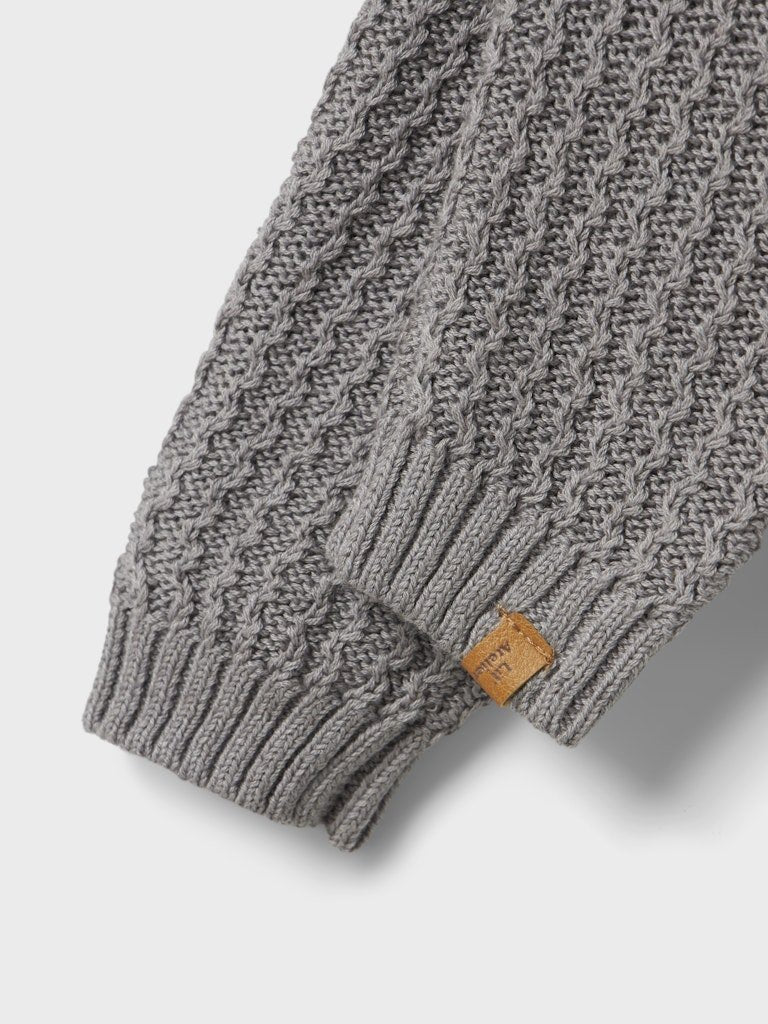 Lil' Atelier Baby KANTO KNIT PANT - Ultimate Grey | Torgunns Barneklær AS