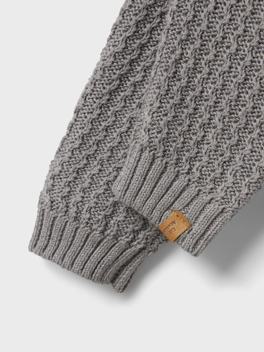 Lil' Atelier Baby KANTO KNIT PANT - Ultimate Grey | Torgunns Barneklær AS