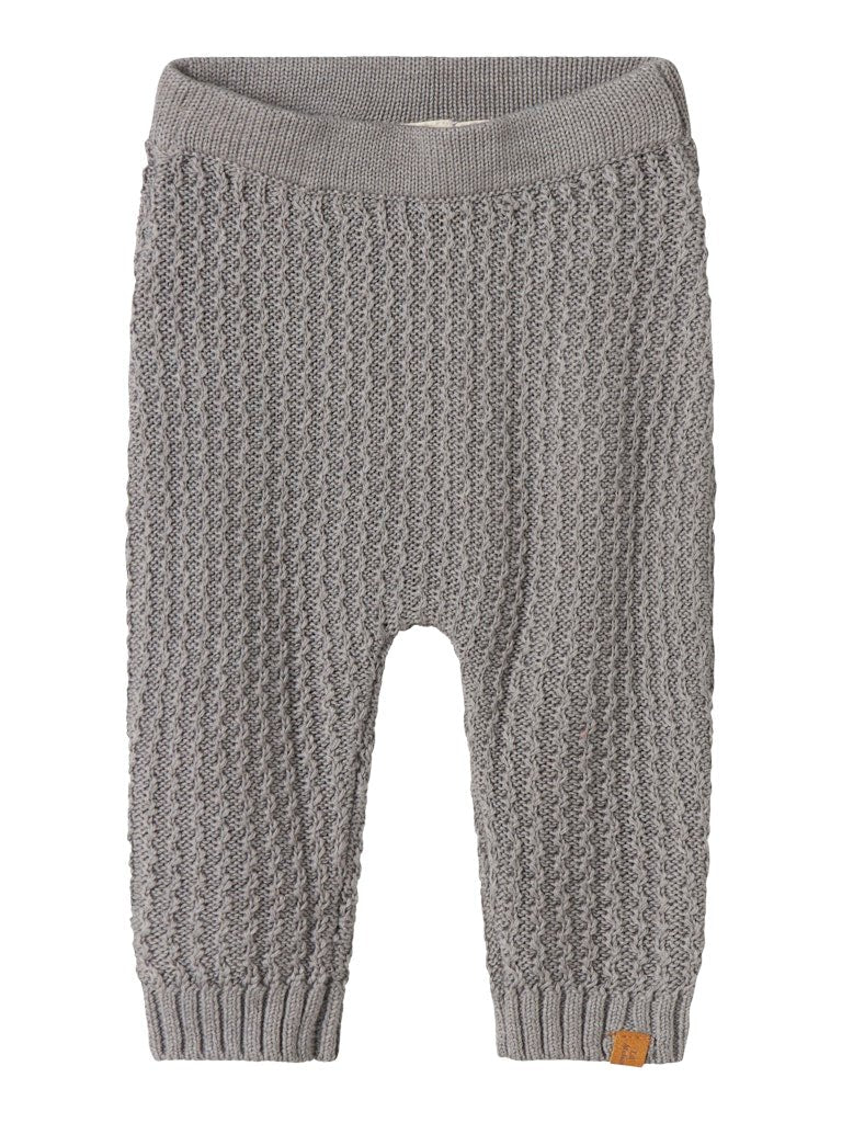 Lil' Atelier Baby KANTO KNIT PANT - Ultimate Grey | Torgunns Barneklær AS