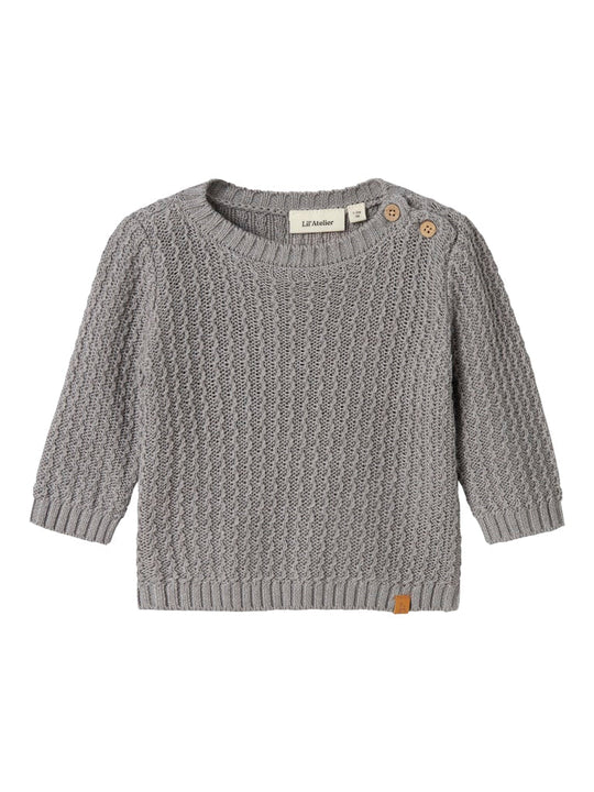 Lil' Atelier Baby KANTO LS KNIT - Ultimate Grey | Torgunns Barneklær AS