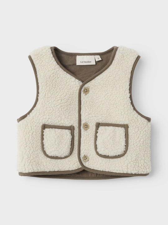 Lil' Atelier Baby LAJO LOOSE VEST - Turtledove | Torgunns Barneklær AS