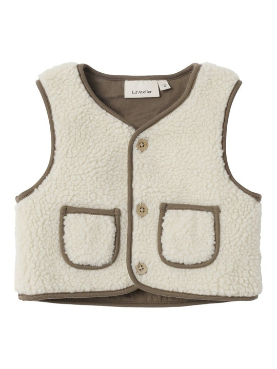 Lil' Atelier Baby LAJO LOOSE VEST - Turtledove | Torgunns Barneklær AS